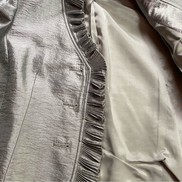 Vintage Kasper Gold Label Ruffled Metallic Jacket - Picture 6 of 9